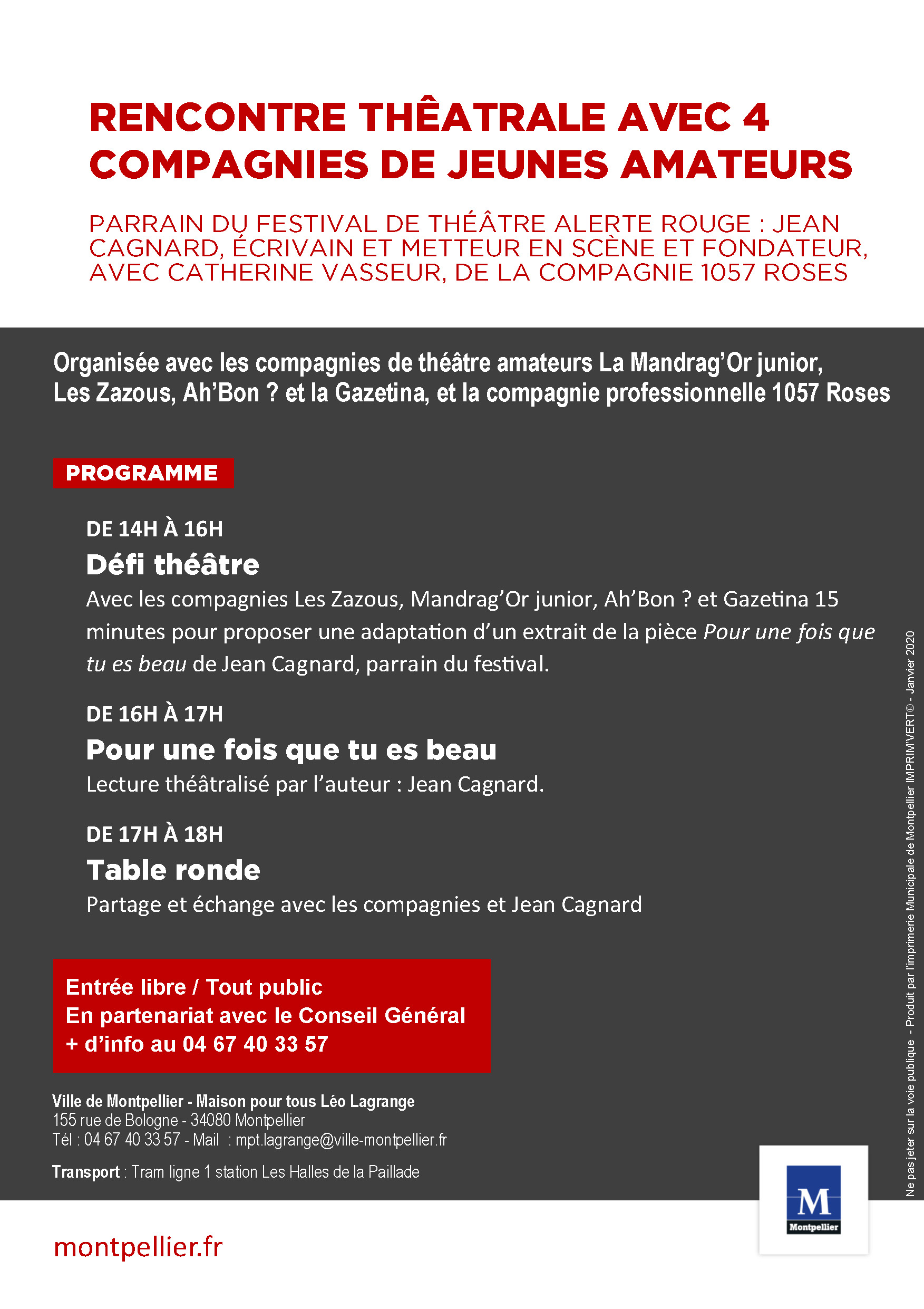 Trainance - Jean Cagnard parrain du 5ème Festival de Théâtre Alerte Rouge