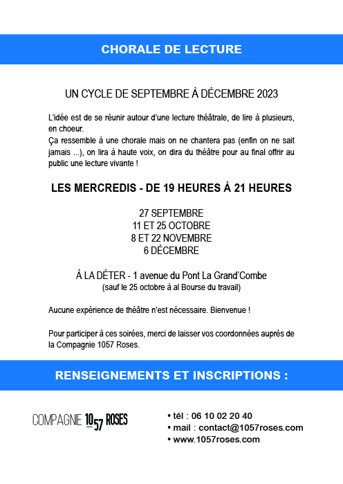 Trainance - 2023 : reprise de la CHORALE DE LECTURE à la Grand'Combe