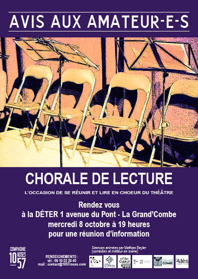 Trainance - Chorale de lecture - La Grand'Combe - réunion d'information mercredi 8 octobre